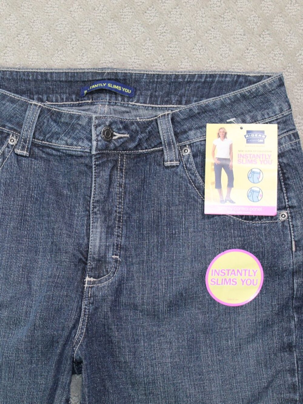 Riders by Lee Jeans Womens Size 14 M Cropped Instantly Slims You Dark NEW - Picture 7 of 7